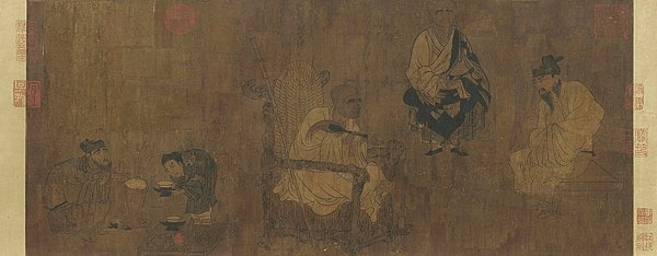 閻立本〈蕭翼賺蘭亭圖〉宋代摹本（部分構圖），現藏於台北故宮博物院（網上圖片）